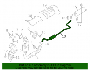 Exhaust line middle part Ford Ecosport 18-21 1.0T