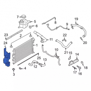 Radiator deflector left Ford Explorer 20- 2.3T