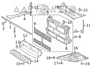 Lower radiator duct for Ford Escape MK4 20-26 type 1