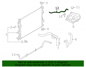 Ford Escape MK4 2020 hybrid coolant return pipe to radiator tank