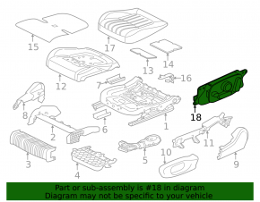 Jaguar F-Pace X761 18-23 passenger seat control without lumbar support adjustment, with height adjustment