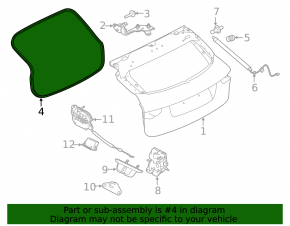 Rubber seal for tailgate Jaguar F-Pace X761 17-