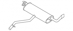 Muffler rear part barrel BMW X5 F15 14-18 N55 with damper