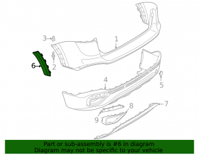 Rear right fender arch trim on the bumper for VW Taos 22-25