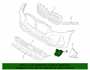 Front bumper air duct plug, left, BMW X3 G01 22-23 rest, M package