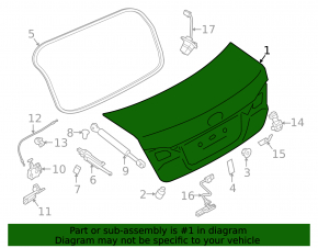 Subaru Legacy 15-19 Black D4S Trunk Lid
