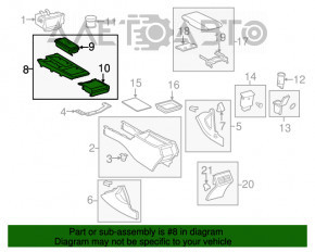 Toyota Camry v40 center console trim with cup holders black, light wood trim, crack in fastening