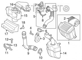 Air filter housing for VW Passat b8 11-15 USA 2.0T