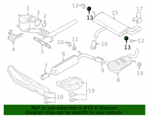VW Atlas 24-25 2.0T rear exhaust system mounting rubber