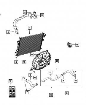Radiator cooling water Dodge Journey 11-20 2.4 3.6