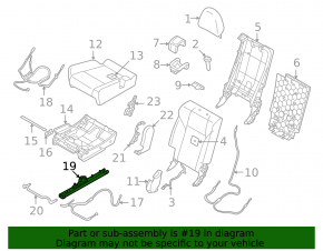 Rear seat runners, 2nd row, right, Mitsubishi Outlander 22-26, mechanical, 3 parts