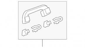 Ceiling handle rear left Honda CRV 12-16 gray