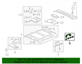 Ceiling handle rear left Honda CRV 12-16 gray