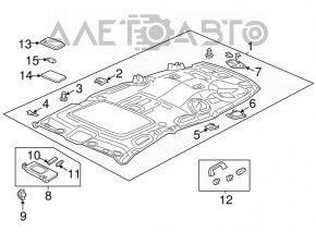 Ceiling handle rear left Honda CRV 12-16 gray