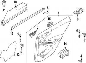 Door trim card rear right Hyundai Ioniq 5 22-24 black