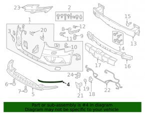 Front bumper molding lower right Audi A3 8V 15-16