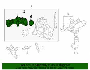 Cooling system hose for Mercedes W166 GLE 16-16 2.1d, to the pump