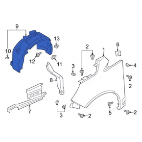 Front right mudguard Ford C-max MK2 13-18