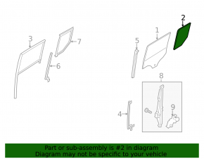 Ford Transit Connect MK2 13-23 rear right triangle door glass