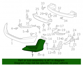 Front bumper bare left side Honda Clarity 18-21 red