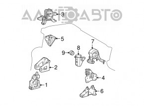 Front engine mount Toyota Prius V 12-14