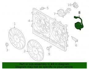 Left cooling fan motor for Mitsubishi Outlander 22-25 2.5