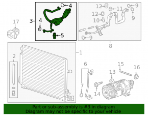 Chevrolet Camaro 16-3.6 air conditioner condenser-compressor hose