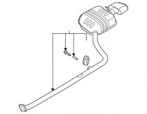 Kia Optima 16-20 rear muffler with barrel
