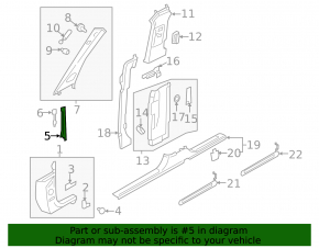 Front pillar trim middle left Audi Q7 16- black