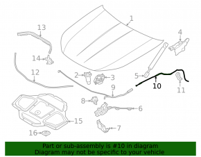 Rear Hood Release Cable for BMW 7 Series G70 23-25 Rear, I7, 740i, 760i xDrive, 750e xDrive