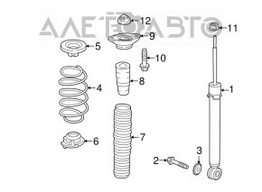 Rear left shock absorber Honda Accord 18-22 hybrid with support