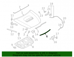 Front hood seal Subaru Outback 10-14