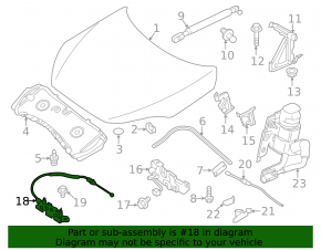 Infiniti QX50 19- Hood Lock Lever with Cable