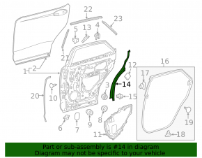 Door trim inner rear right Lexus RX350L RX450hL 18-22 long with seal
