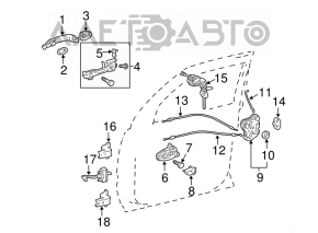 Front left door lock for Toyota Highlander 2013