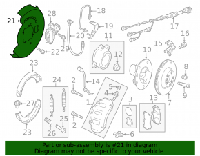 Brake Disc Cover Rear Left VW Touareg 11-17