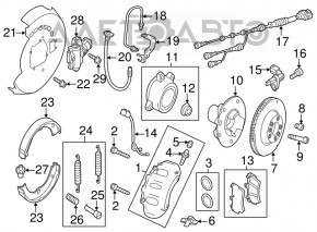 Brake Disc Cover Rear Left VW Touareg 11-17