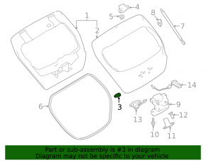 Trunk door bumper left Nissan Leaf 18-