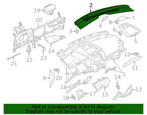 Upper dash trim for Ford Edge 19-24 black