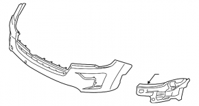 Front bumper upper part Ford Explorer 18-19 rest for park with plug