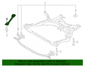 Left front subframe bracket for Mazda CX-50 23-25