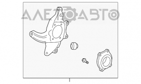 Trunnion with hub rear right Mercedes W221 with casing, with rod and ABS sensor