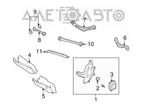 Trunnion with hub rear right Mercedes W221 with casing, with rod and ABS sensor