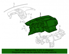 Torpedo front panel without AIRBAG Chevrolet Equinox 10-17