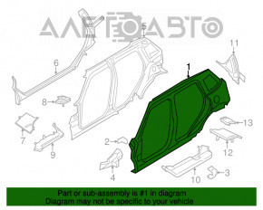 Quarter wing rear right Mini Cooper Countryman R60 10-16 black