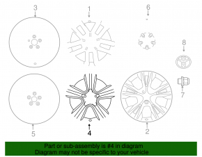 Wheel disk R19 Toyota Highlander 14-19 type 1 chrome