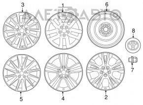 Wheel disk R19 Toyota Highlander 14-19 type 1 chrome