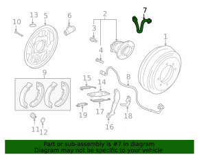 Rear left brake hose for Mitsubishi Lancer 10-17