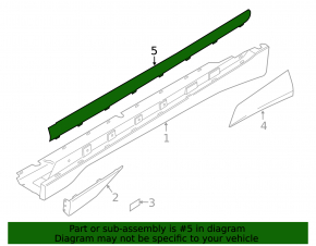 Left side sill molding for BMW i3 14-21 blue