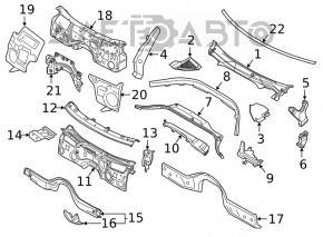 Windscreen wiper grille plastic right BMW 3 G20 19-22